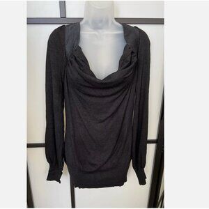 Vintage Y2K Black Cowl Neck Sweater Knit Long Sleeve Arden B SMALL